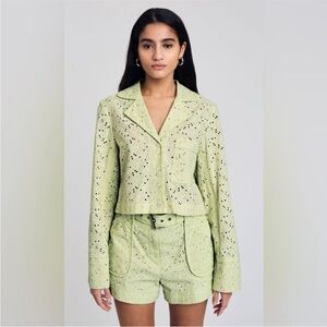 Derek Lam Green Eyelet Set- Top (Size 0) Bottom (Size 2)